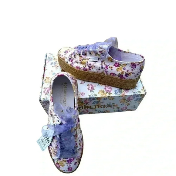 Superga x LoveShackFancy Flowers Rope Sneakers Size 41/US 11 - Picture 15 of 16